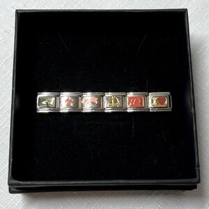 D’linq Lot of 6 Charms for Bracelet Stainless Steel Italy Stretch